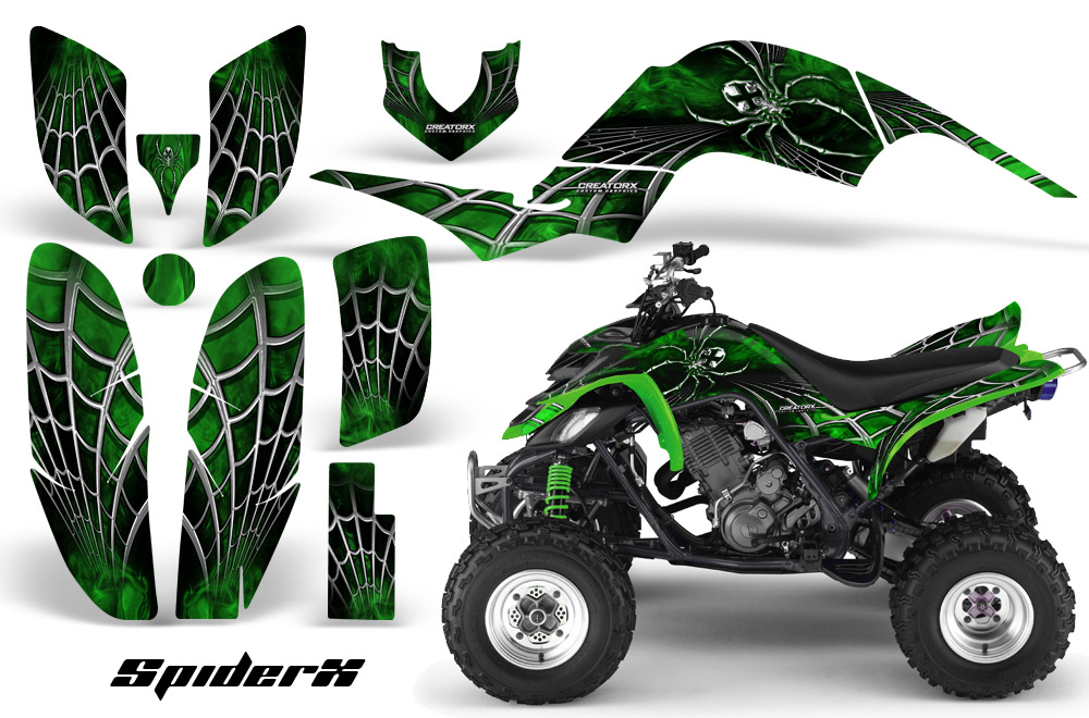 Yamaha Raptor 660 Graphics Kit SpiderX Green